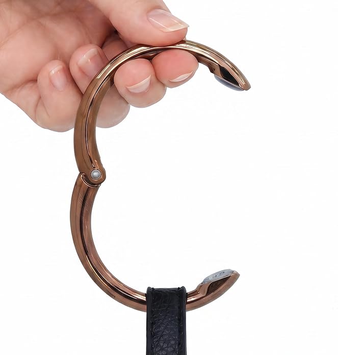 Clipa Bag Hanger Collection, The Ring that Opens into a Hook, Auto Closes | Holds 15 kg, Needs only 10mm to Hang a Hand Bag, Easy to Use with One Hand, The Instant Bag Hanger, 3 yr Warranty