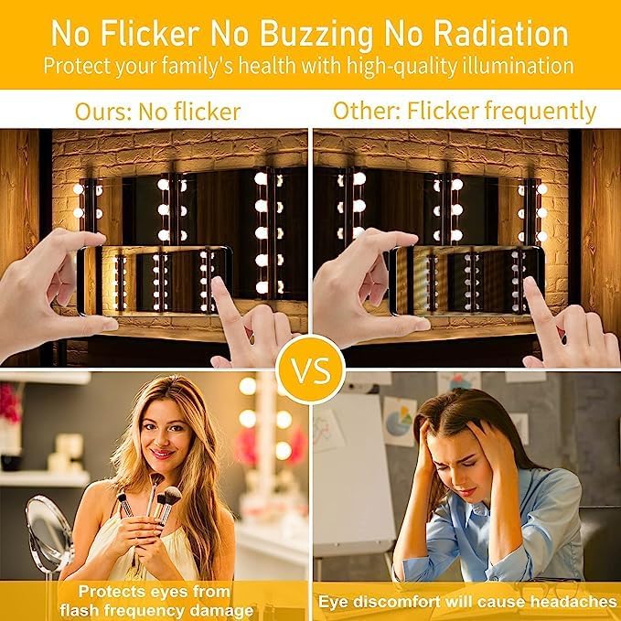 8 Pack Vanity Light Bulbs for Bathroom, 2700K Warm White E26 Base Round LED Globe Bulb, 40W Equivalent, G25 Vanity Light Bulb for Makeup Mirror Bedroom 120V, CRI85+, 500LM, Non-dimmable
