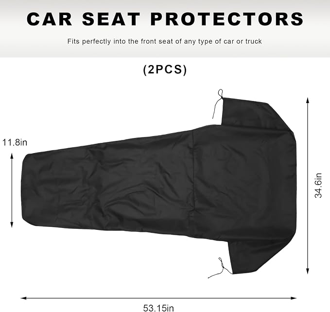 2PCS Car Seat Cover Protector, Waterproof Sweatproof Auto Protective Front Seat Cover, Universal Washable Vehicle Bucket Seats Protector for Gym Workout Running Swimming Hiking