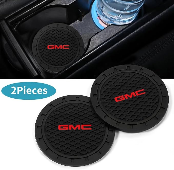 Car Cup Holder Coasters Compatible with GMC Sierra Denali Canyon Terrain Yukon Jimmy Acadia Series,Black
