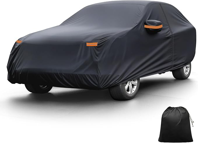 X AUTOHAUX Car Cover for Subaru Forester 210D-PU Outdoor Full Car Cover All Weather with Door Zipper for Waterproof Windproof Sun Rain Snow Protection