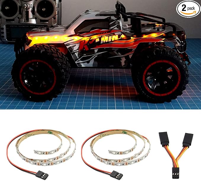 LED Light Strip for RC Fixed Wing Airplane Flying Wing Plane AR Wing Drone Model Car Truck (Yellow)