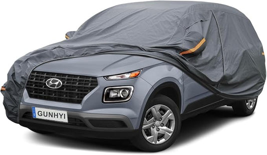 GUNHYI Premium Car Cover Custom Fit Hyundai Venue, 16 Layers Heavy Duty Car Cover Waterproof All Weather with Zipper Door for Sun Rain Snow Dust Uv Protection