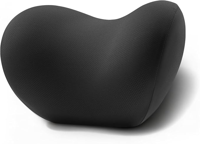 BEBAS Memory Foam Car Headrest Pillow - Breathable Neck Support Pillow for Driving, Universal Fit Cars/SUVs/Tesla/Toyota & Office Chair, Removable Cover (Black, Summer)
