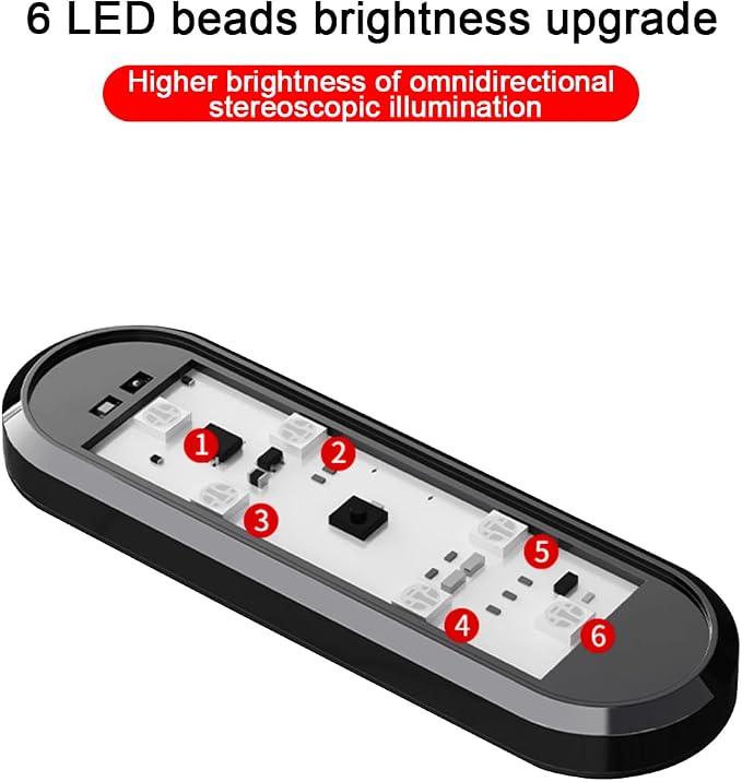 2PCS Car Door LED Lights Projector, 7 Colors Magnetic Vehicle Wireless Sill Courtesy Warning Lamp, USB Rechargeable Auto Interior Ambient Sensing Welcome Lights, Universal Fit
