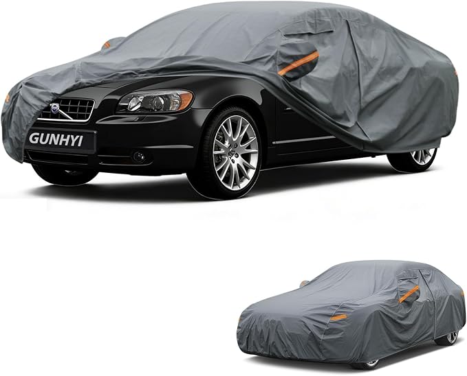 GUNHYI Premium Car Cover Custom Fit Volvo C70, 16 Layers Heavy Duty Car Cover Waterproof All Weather with Zipper Door for Sun Rain Snow Dust Uv Protection