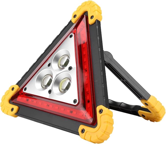 Waterproof Warning Triangle Light, Portable LED Road Flare | Rechargeable warning triangle light for vehicle breakdowns, accidents and emergency work