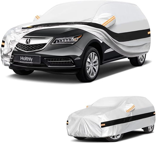 10 Layers SUV Car Cover Custom Fit for Acura MDX (2007-2026), Waterproof All Weather for Automobiles, Outdoor Full Cover Sun Dust Rain Protection with Cotton. Silver