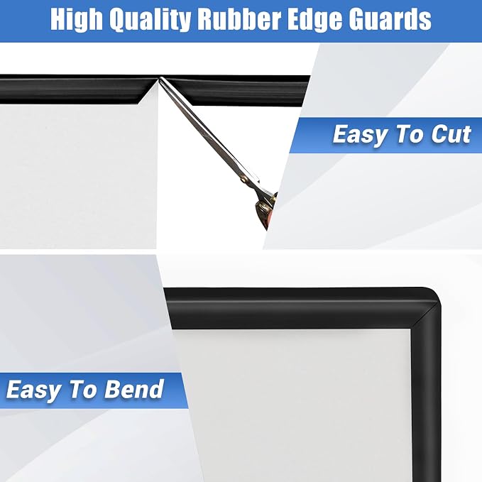 Rubber Edge Trim, Self-Adhesive U Channel Edge Protector for Plywood, Cabinet, 1" Wood Edge Banding, Flexible Furniture Repair, EPDM Material, Fit 1"(25mm), Length 10Ft, Black