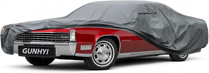 GUNHYI Premium Car Cover Custom Fit Cadillac Eldorado, 16 Layers Heavy Duty Car Cover Waterproof All Weather with Zipper Door for Sun Rain Snow Dust Uv Protection