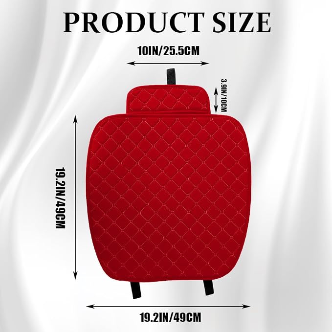 Leather Front Car Seat Cover, Anti-Slip Car Seat Bottom Covers, Full Wrapped Bottom Seat Protectors with Storage Pocket, Universal Comfortable Seat Cushion Fit Vehicles SUVs Trucks (K2-Red)