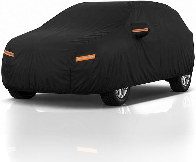 X AUTOHAUX Car Cover for Buick Enclave 2013-2024 210D-PU Outdoor Full Car Cover All Weather with Door Zipper for Waterproof Windproof Sun Rain Snow Protection