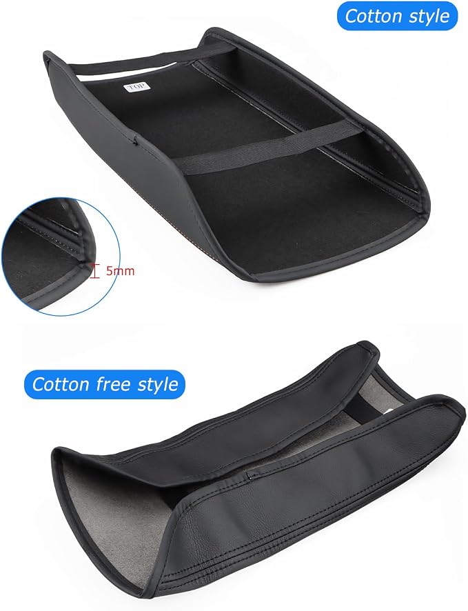 INTGET for 2023 2024 2025 2026 Honda CRV Center Console Cover with Thin Pad Leather Middle Armrest Cover Center Console Lid Protector for Honda CRV 2025 Accessories (Orange Stitches with Pad,2023+)