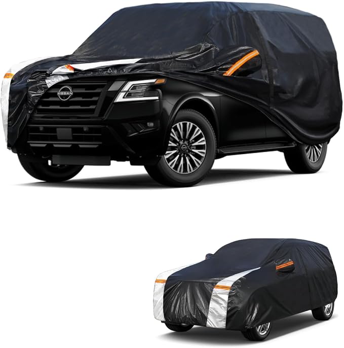 Large SUV Car Cover for Nissan Armada 2003-2026 100% Waterproof All Weather, Heavy Duty Outdoor Full Exterior Covers Rain Sun Wind UV Protection.