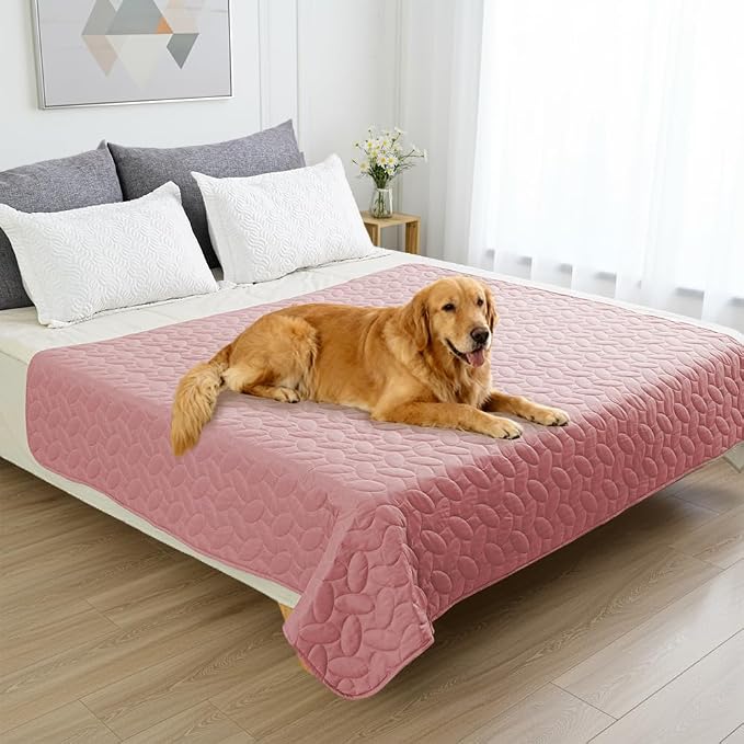 Ameritex Pet Bed Cover Dog Bed Blanket for Sofa and Furniture Waterproof New Pattern Design (52x82 Inch, Pink)