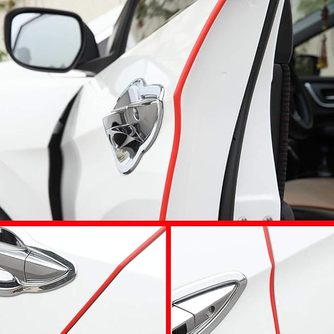 ESUPPORT 16ft 5M U Shape Car Door Moulding Rubber Scratch Protector Strip Edge Guard Trim Seal Red | 16ft 5M U Shape Auto Rubber Protect Stripping Anti-Scratch Anti-Collision Guards Red