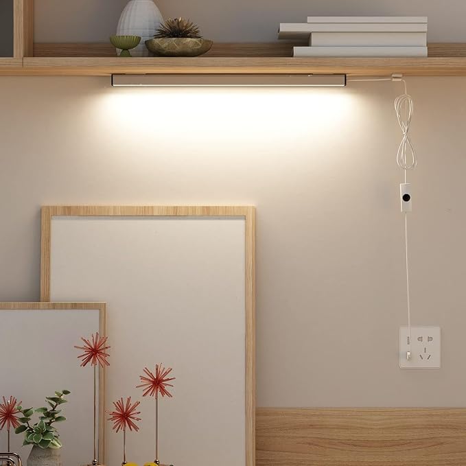 ASOKO 12 Inch Under Counter LED Lights Dimmable 5000K Plug in Desk 2Pack | ASOKO Under Cabinet LED Light Strip, Dimmable 5000K Plug in Counter Lighting for Kitchen Desk Shelf Display Case, 2Pack