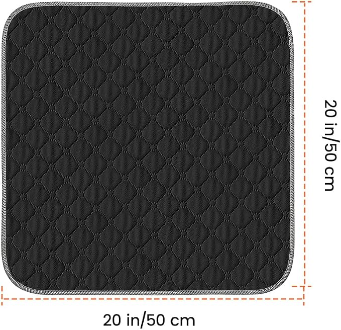 2 Pack Waterproof Chair Pads for Incontinence, Wheelchair Seat Pads, Reusable Washable Seat Protector Pads for Bed, Seat, Wheelchair & Recliner, Black