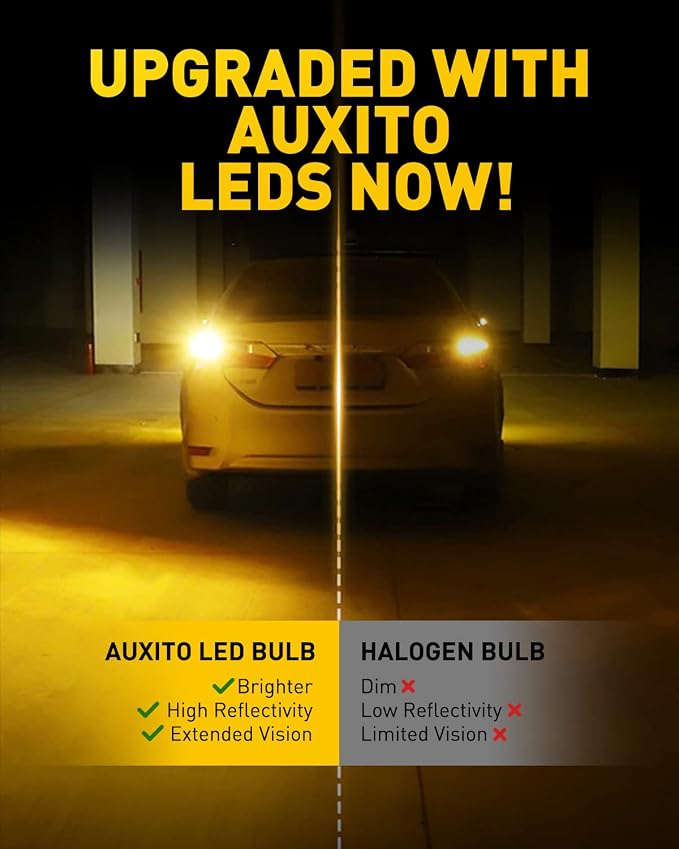 AUXITO 7443 LED Bulb Amber Yellow, Turn Signal Light 7440 7441 7444 T20 Super Bright for Rear Front Blinker Turn Signal Marker Parking Light, Pack of 2
