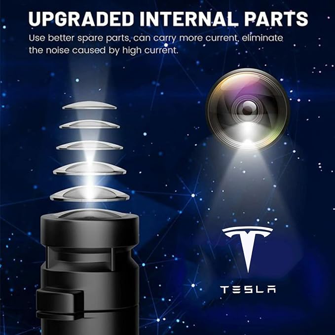 Car Door Lights for Model S/3/X/Y Logo Projector 4 Pack Tesla Puddle Lights LED Welcome Lights Ghost Shadow for Model 3/S/Y/X Accessories