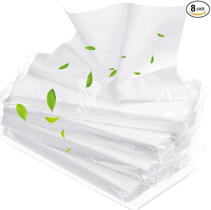 Mudder 8 Pieces Car Tissue Refills, Car Napkin Holder Refill Facial Auto Visor Travel Tissues, 3-ply 30 Sheets/pack, Soft and Smooth