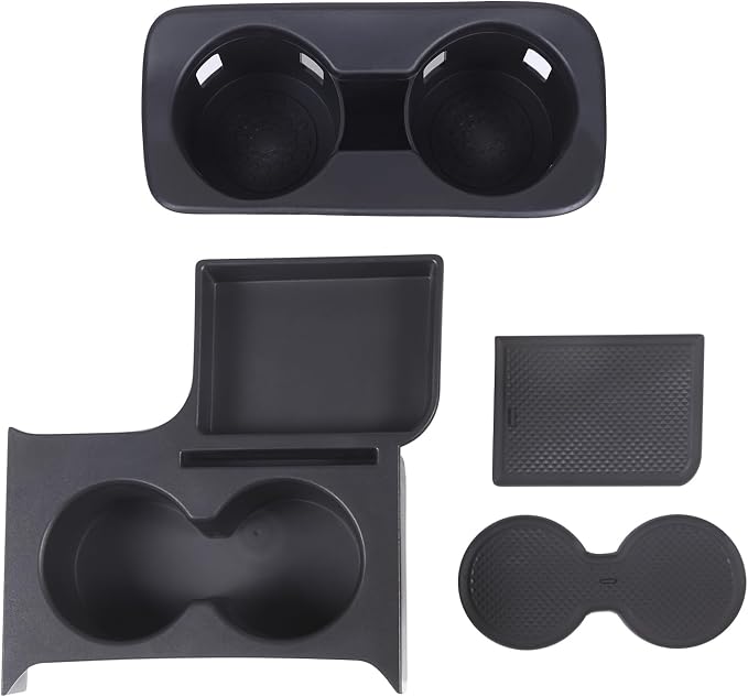 Center Console Cup Holder Organizer Kit Compatible with Ford Maverick 2022+ | Front Seat Armrest Storage Box Dual Cup Holder Coaster Insert Tray Drink Holder Interior Accessories for Maverick 2022-2026