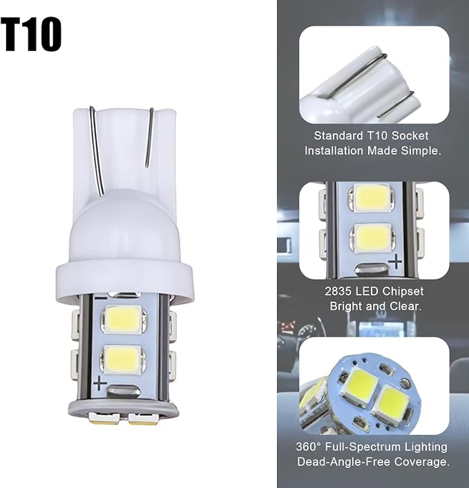 24 PCS Car Interior LED Lights Kit 194 T10 DE3175 578 31mm 41mm LED Bulbs Interior Replacement Bulbs for Car Map License Plate Door Side Marker Dome Light (White)