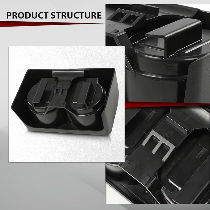 CROSSDESIGN Front Rear Bench Seat Dual Cup Holder Center Console Insert | Compatible with Chevy Colorado/GMC Canyon 2004-2012 19256630 89039574 89039575 19121876