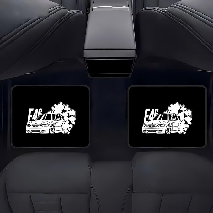 Universal Fit Car Floor Mats Set of 4Pcs, E46 Car Print All-Weather Front Rear Car Carpet Mats, Non-Slip Car Floor Mat Car Accessories for Automotive Trucks SUV Sedans Vans