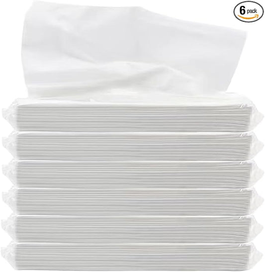 Car Tissue Refills, 300 Sheets Disposable Soft Facial Tissues Napkin, Travel Size Pack for Car Visor Tissue Holder or Purse, 50 Sheets per Pack