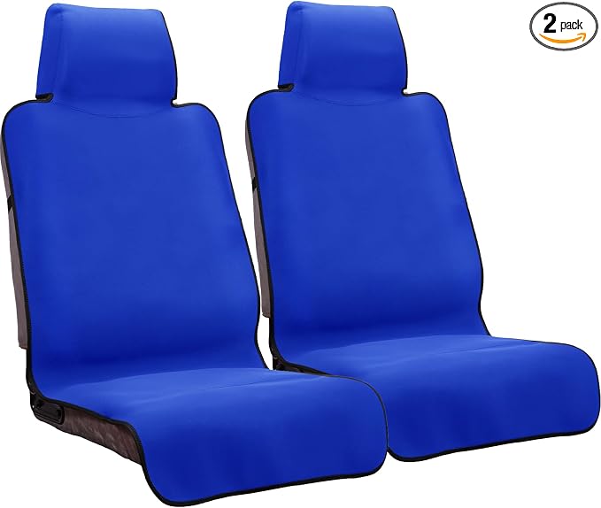 Neoprene Waterproof Car Seat Cover, Royal Blue 2pcs, Non-Slip | Car Seat Protector, Sweat-proof, Universal Fit SUV & Truck, Machine Washable, For Gym, Yoga, Pets, Workout, Beach, Swimming