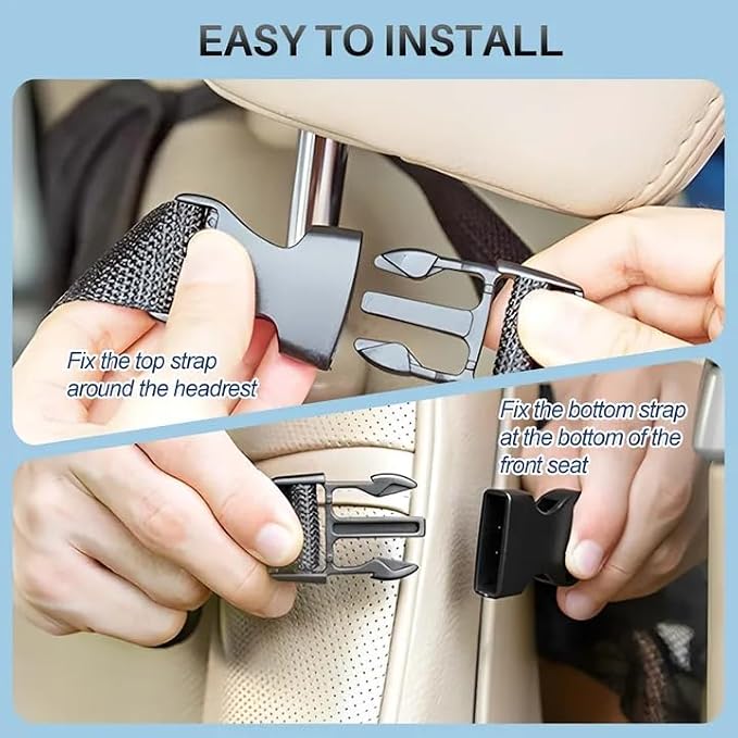 2 PCS Backseat Car Organizer With Clear 10" Tablet Holder And 10 Storage Pockets, Seat Back Protector, Car Organizer Back Seat for Family Road Trip Essentials Travel
