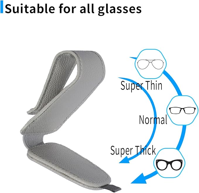 Yuoyar 2 Packs Magnetic Sunglass Holder for Car Visor (Grey) | Magnetic Interior Car Accessories