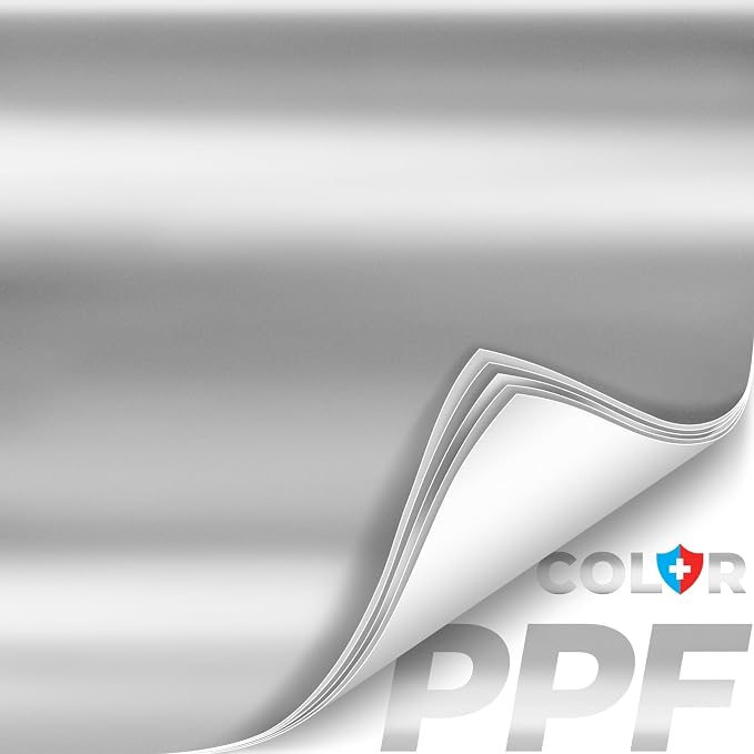 ColorFusion PPF by VViViD, Matte Stealth Chrome Silver Dry Apply PPF Vinyl Car Wrap Roll 20ft x 5ft