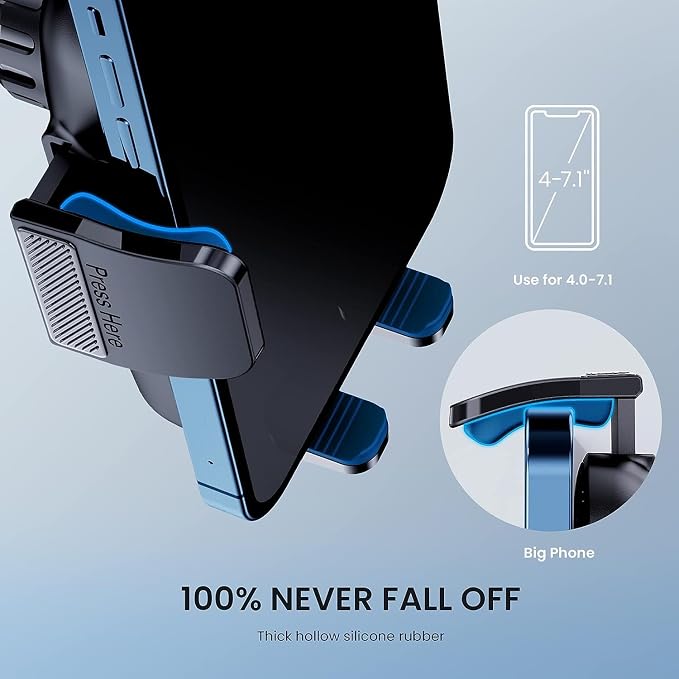 Car Phone Holder [Military-Grade Suction] Phone Stand for Car [Super Stable] Automobile Car Mount for iPhone Universal Accessories Air Vent Dashboard Windshield Mount Fit Vehicle Accessories