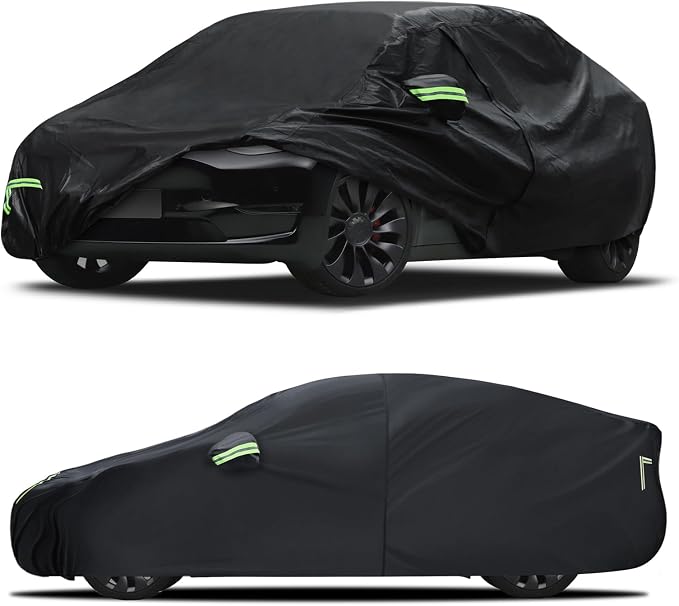 Car Cover Custom Fit for Tesla Model Y 2020-2026, 6 Layers Truck Cover Waterproof All Weather for Automobiles,Outdoor Full Exterior Cover,Rain, Sun, Wind Protection,Black