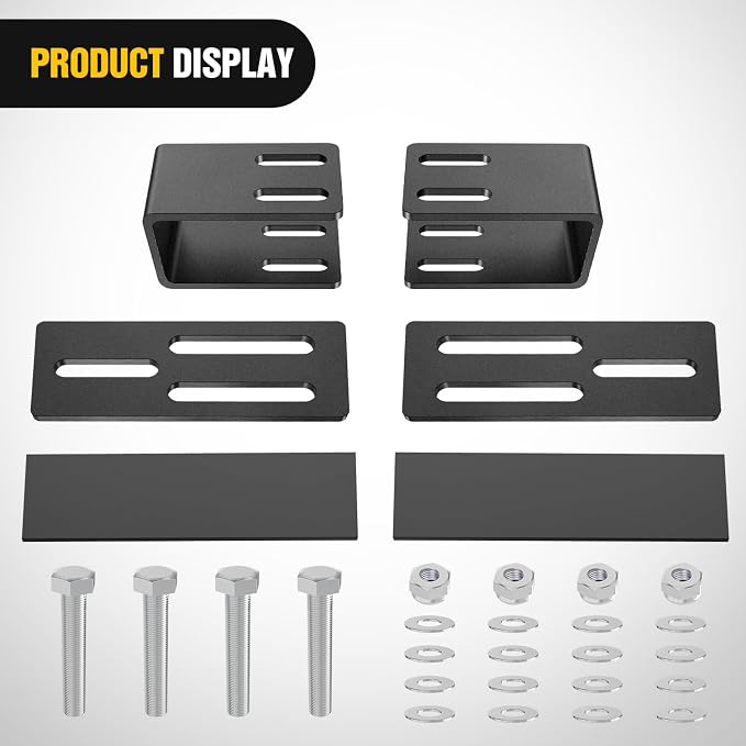 Nilight LED Light Bar Bracket Non-Slip Light Clip Mounting Brackets for SUV, Off-Road, Vehicles with Luggage Racks Black
