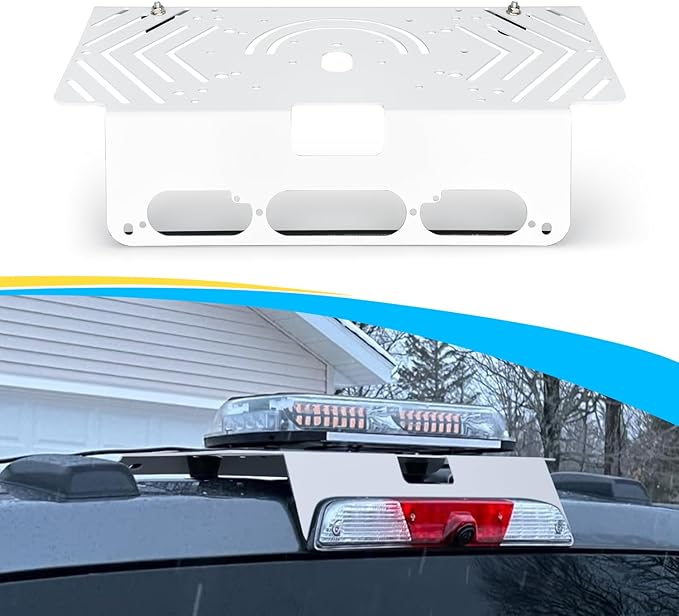 TOPOWN White Metal Drill-Free Light Bar Cab Mount for Ford F-150 (2015+) for Ford F-250-F-550 (2017+),Fit for Magnetic Light Bar and Magnetic Antenna, Support Bolt-on Mounting, Metal Light Bar Mount