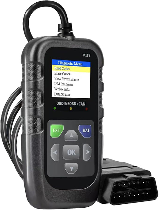 Car OBD2 Scanner Diagnostic Tool, Code Reader, Voltage Tester, Check Engine Light Fault Code, OBD2/EOBD for OBDII Protocol Car & Truck Since 1996+