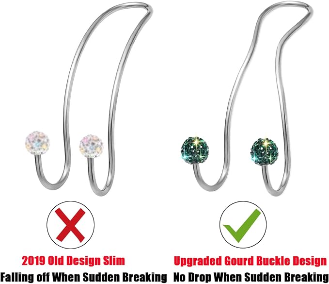 Bling Purse Hook for Car Headrest, Upgraded Cute Car Seat Hooks for Bag Handbag, Durable Stainless Auto Purse Hanger Holder 2 Pack, Green
