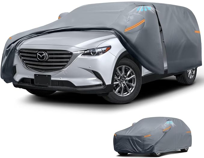 Waterproof Mazda CX-5/CX5(2012-2026) Car Cover with Breathable Vents, [Upgrade] Premium Covers with Cotton Liner and Zipper Door, Sun Rain Snow Dust Uv Protection.(Gift with Towel)