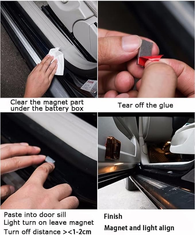 Car Door Lights Custom Car Door Projector Lights/Universal Custom Logo Car Projection Lights LED Projector Door Shadow Light (Black, 2)