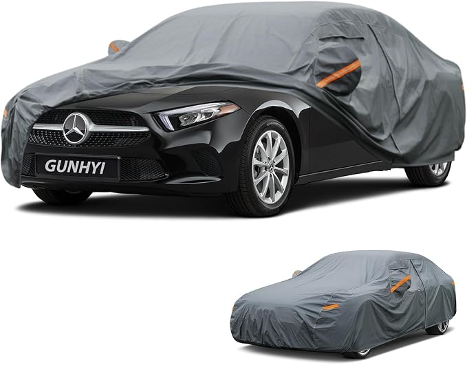 GUNHYI Premium Car Cover Custom Fit Mercedes-Benz CLA-Class, 16 Layers Heavy Duty Car Cover Waterproof All Weather with Zipper Door for Sun Rain Snow Dust Uv Protection