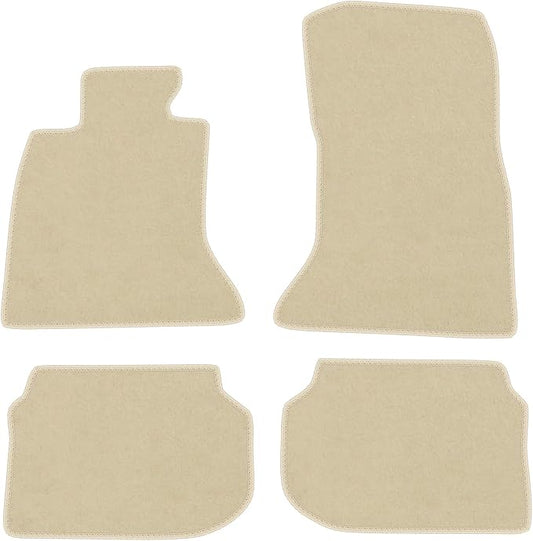 Fit 2011-2016 BMW F10 5-Series 4-Door Sedan Floor Mats Nylon Beige | IKON MOTORSPORTS, Factory Fitment Front & Rear Car Floor Mats Liner Carpets Replacement 4PC, 2012 2013 2014 2015