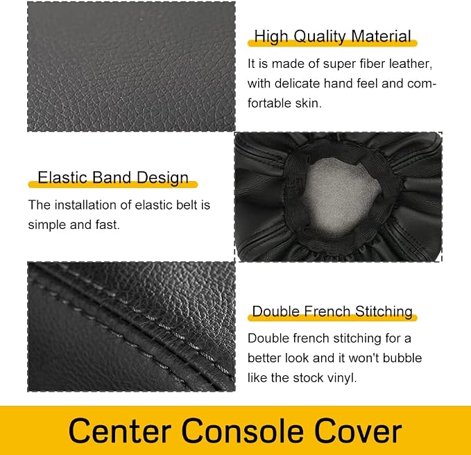 A ABIGAIL Center Console Armrest Cover Compatible with Ford Explorer 2020 2021 2022 PU Leather Arm Rest Box Lid Middle Console Cover Seat Protector Armrest Cushion Pad (Black)