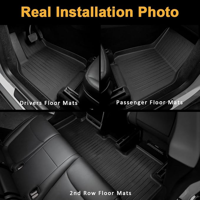 SUPER LINER Tesla New Model Y Juniper 2025 2026 Floor Mats & Accessories | 10PCS, Cargo Liners, Trunk Mats, Seat Back Protector, All Weather Customer Fit CabinProtect TPE,Not for Standard