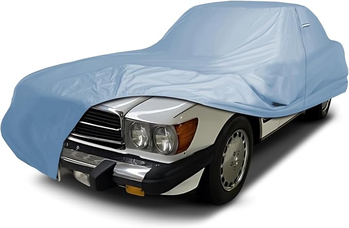 iCarCover Fits [1972-1989 Mercedes-Benz SL-Class] Premium Custom Car Cover Waterproof All Weather Resistant Outdoor Indoor Sun Snow Storm UV Protection Form-Fit Padded Cover with Straps
