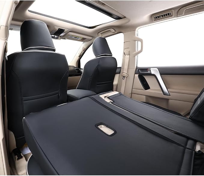EKR Car Seat Covers Custom Fit for Toyota 4Runner(5 Seats) Full Set | for Toyota 4Runner 2003-2009(Manual Front Seats)Full Wrap,Airbag Compatible,Waterproof Pet-resistant,Faux Leather(Black/Gray)
