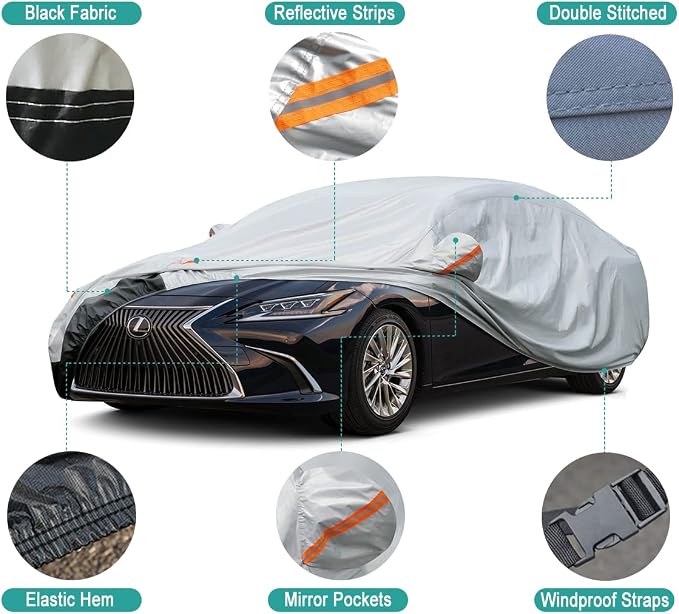 GUNHYI 6 Layers SUV Car Cover Custom Fit BMW X5 (2007-2026) Waterproof All Weather, Heavy Duty Outdoor Snow Sun Rain Uv Protection (Ships from US Warehouse, Delivery 3-8 Days)