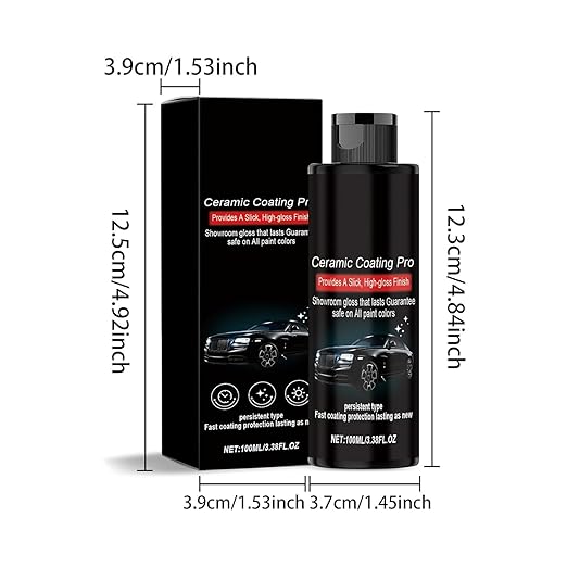 Nano Ceramic Coating for Cars, Quick Coat Restore Spray for Car Detailing | High Gloss Mirror Shine, UV & Scratch Protection, Easy Application No Residue, Long-Lasting Polish Restore (2pcs)